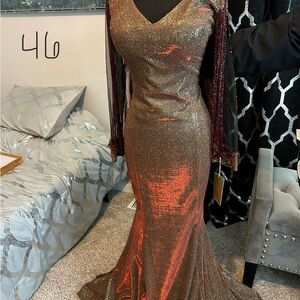 Elegant Metallic Evening Gown